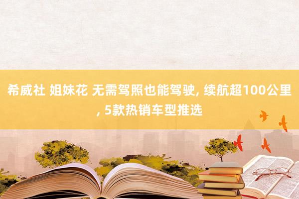 希威社 姐妹花 无需驾照也能驾驶， 续航超100公里， 5款热销车型推选